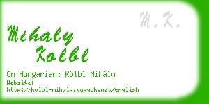 mihaly kolbl business card